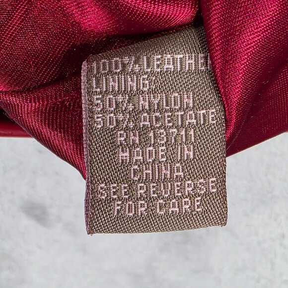 Womens Valerie Stevens Petite Red Leather Jacket Lined Biker Full Zip Size PS - Picture 6 of 9